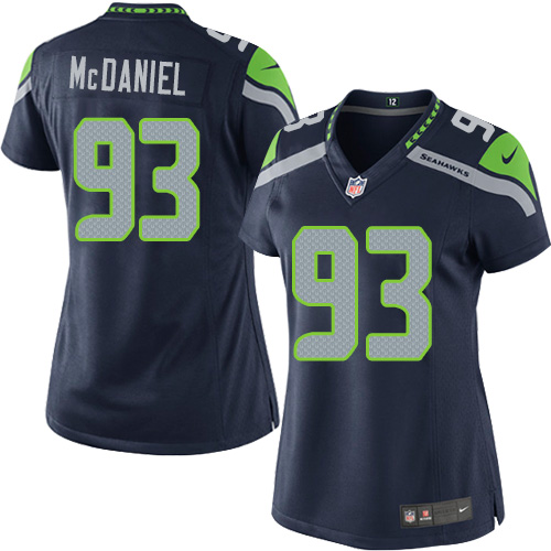 Women's Elite Tony McDaniel Nike Jersey Navy Blue Home - #93 NFL Seattle Seahawks